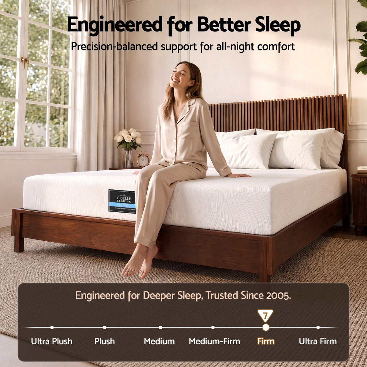 Giselle 25cm Queen Hybrid Mattress Soft Knitted Fabric Edge Support Gel Foam