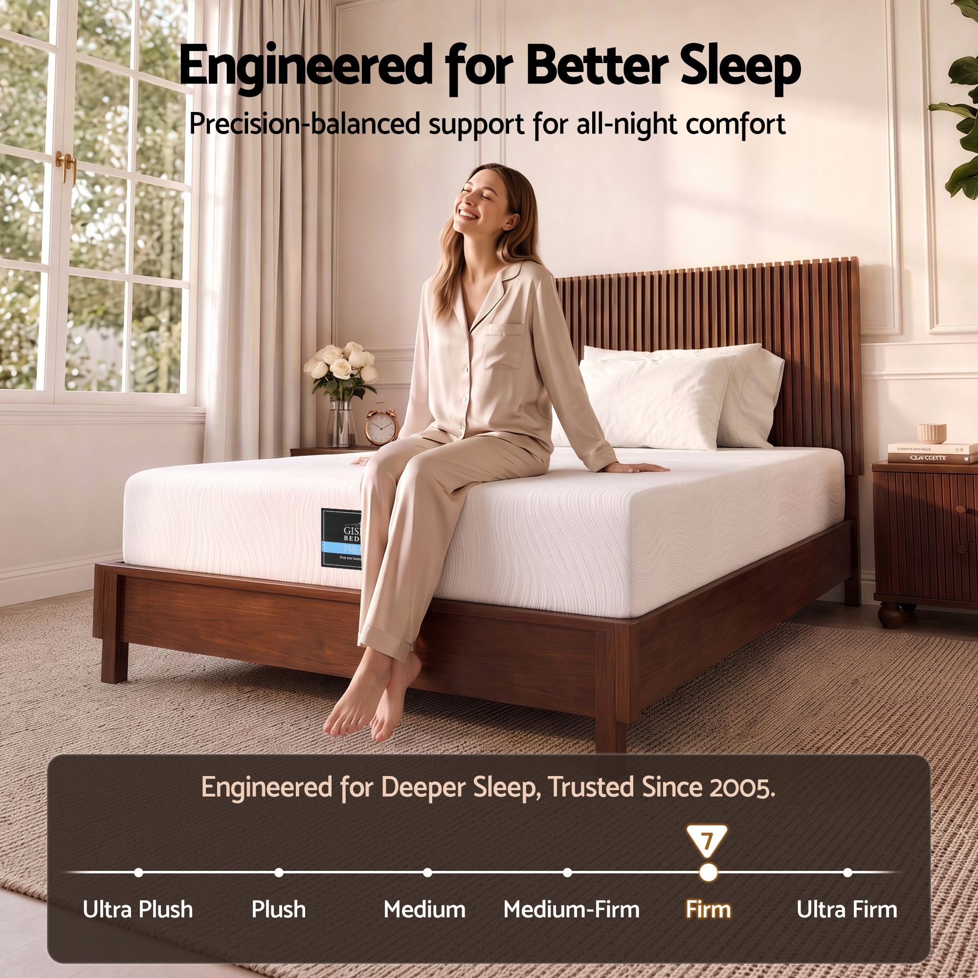 Giselle 25cm Single Hybrid Mattress Soft Knitted Fabric Edge Support Gel Foam