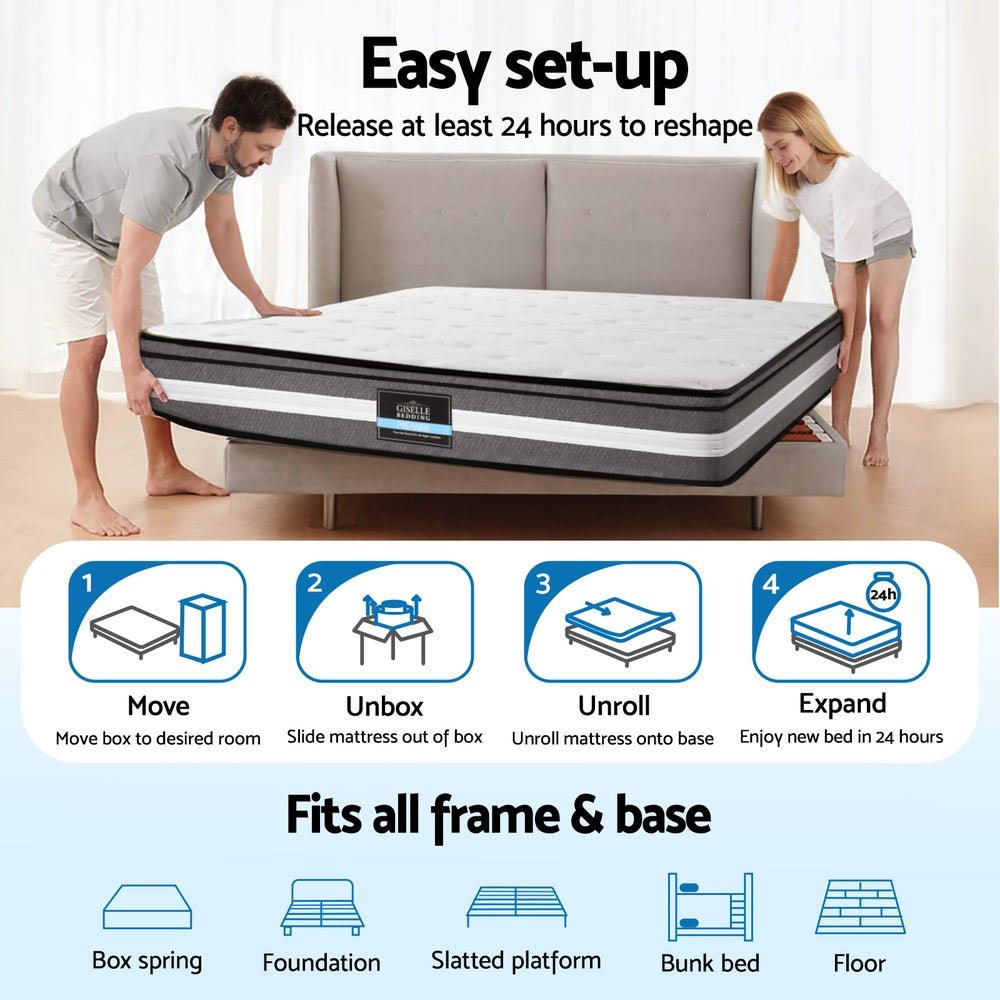 LVORY Single Mattress 30cm Gel Foam Pocket Spring