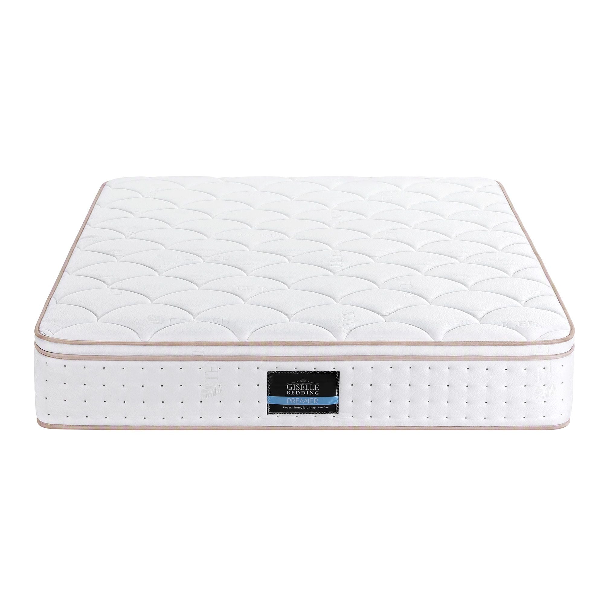 Giselle 30cm King Spring Mattress Tencel Cover 5-Zone Firm Back Support