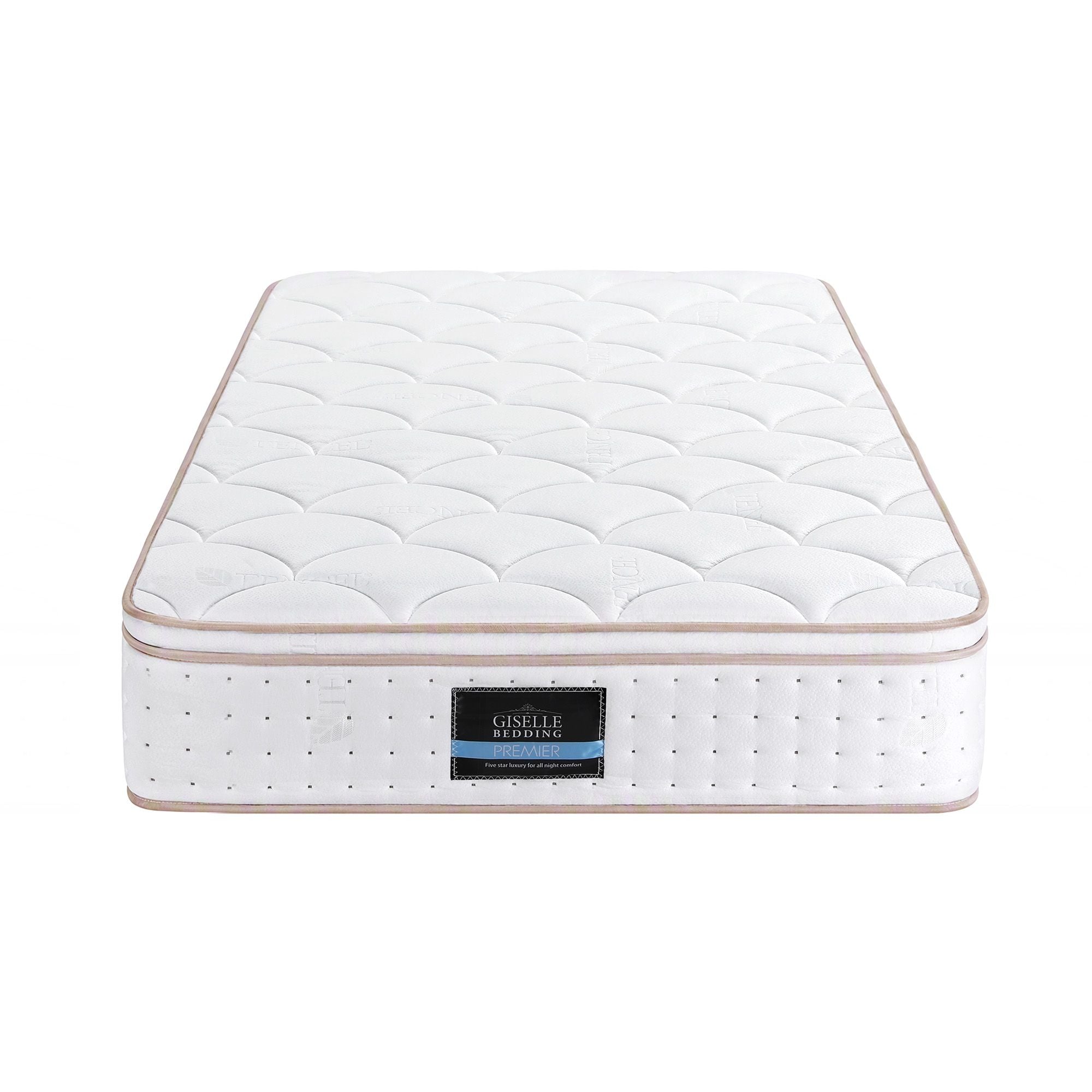 Giselle 30cm King Single Spring Mattress Tencel Cover 5-Zone Firm Back Support