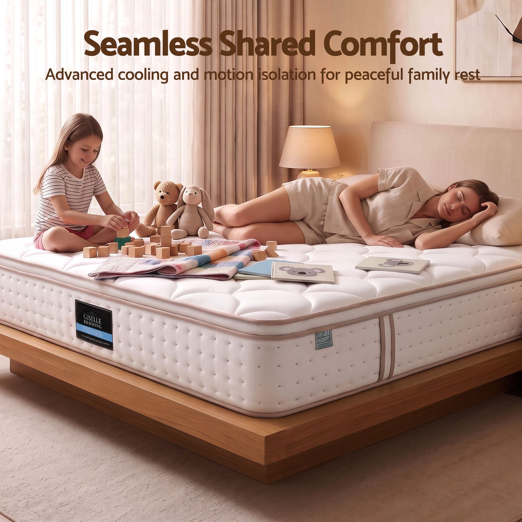 Giselle 30cm Queen Spring Mattress Tencel Cover 5-Zone Firm Back Support
