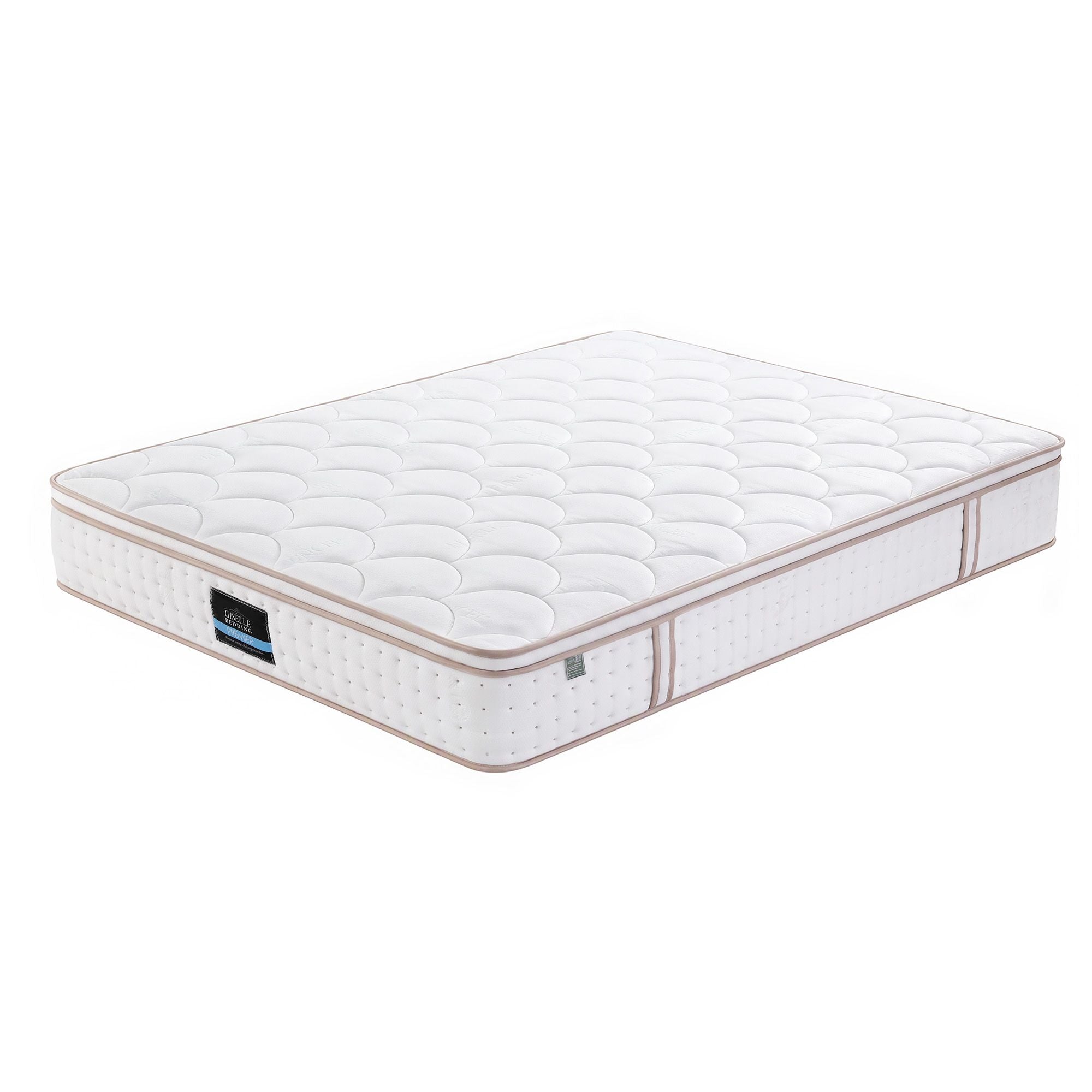 Giselle 30cm Queen Spring Mattress Tencel Cover 5-Zone Firm Back Support