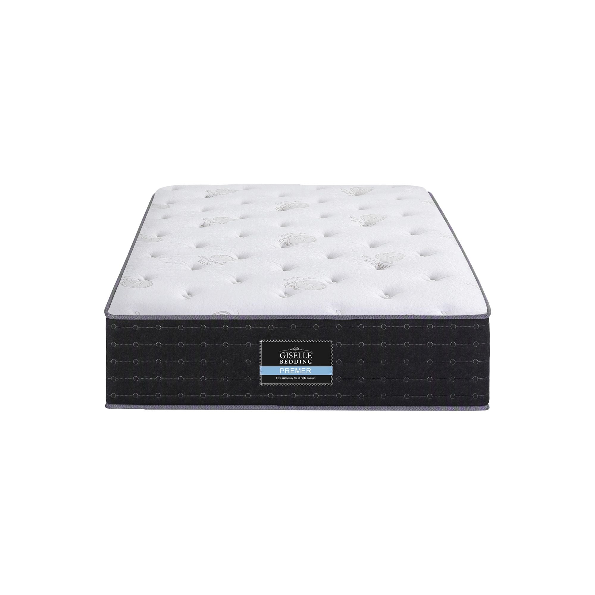 Giselle King Single Reversible Spring Mattress Cashmere Cover Gel Foam Firm 35cm