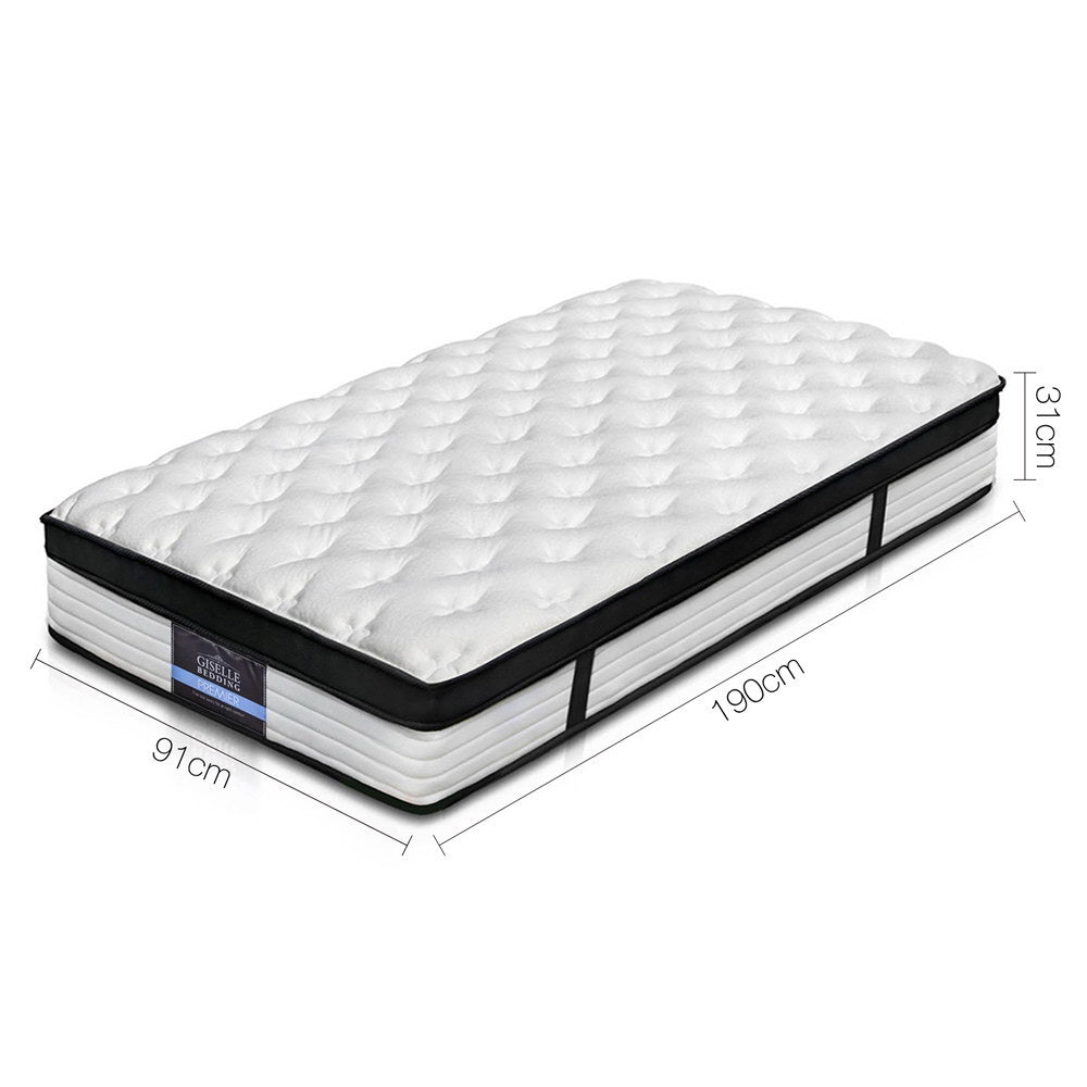 Devon Single Mattress Euro Top 31cm Medium Firmness