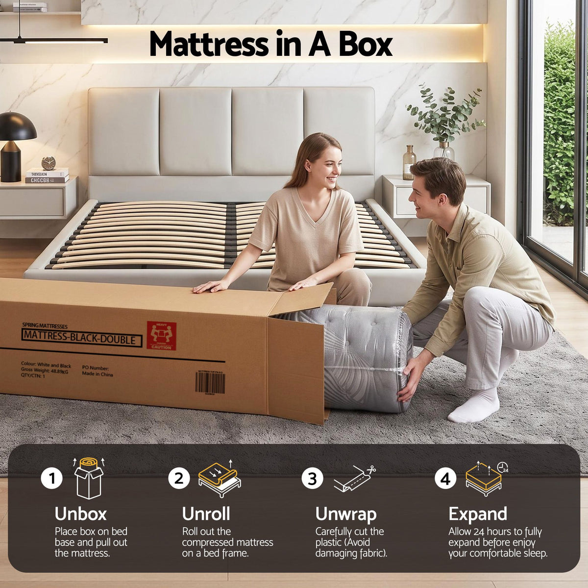 Alanya Double Mattress 34cm Euro Top Pocket Spring