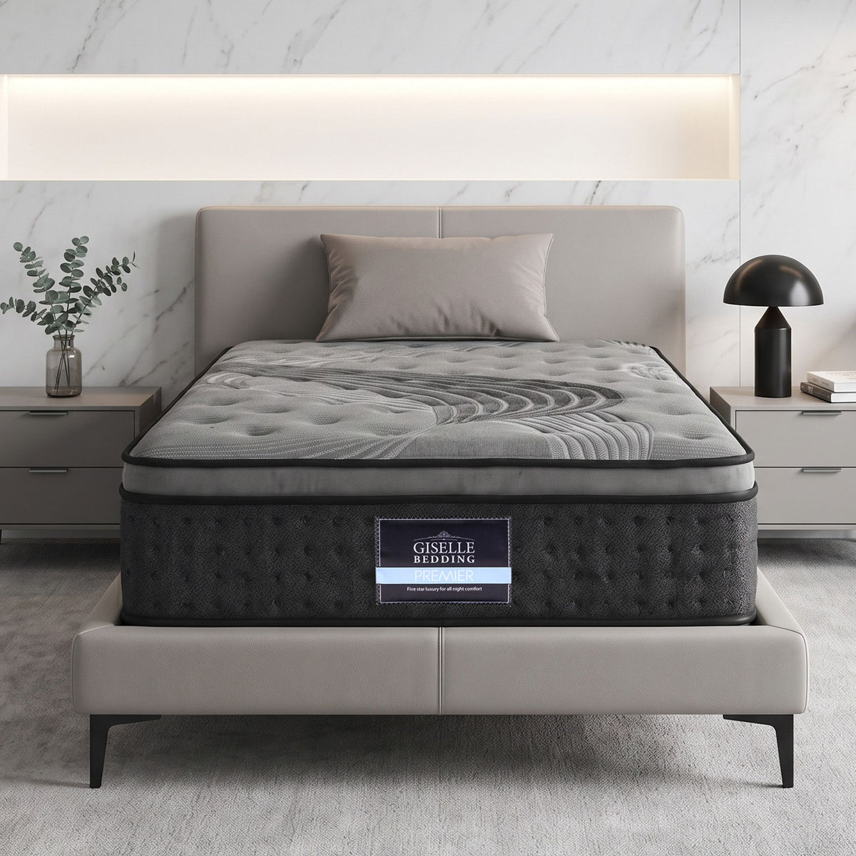 Alanya 34cm King Single Euro Top Mattress with Bamboo Cover