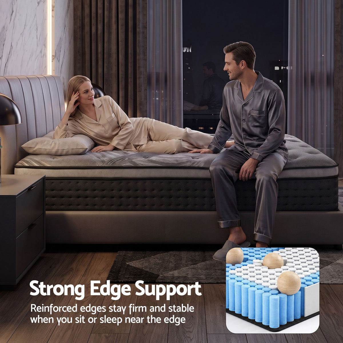 Alanya Single Euro Top Mattress 34cm Bamboo Cover