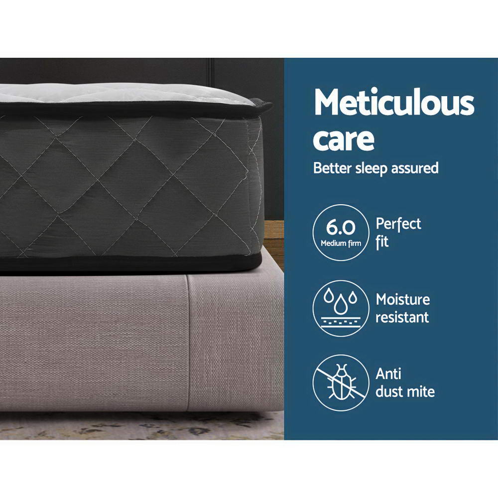 Alzbeta King Single Mattress 16cm Medium-Firm Bonnell Spring
