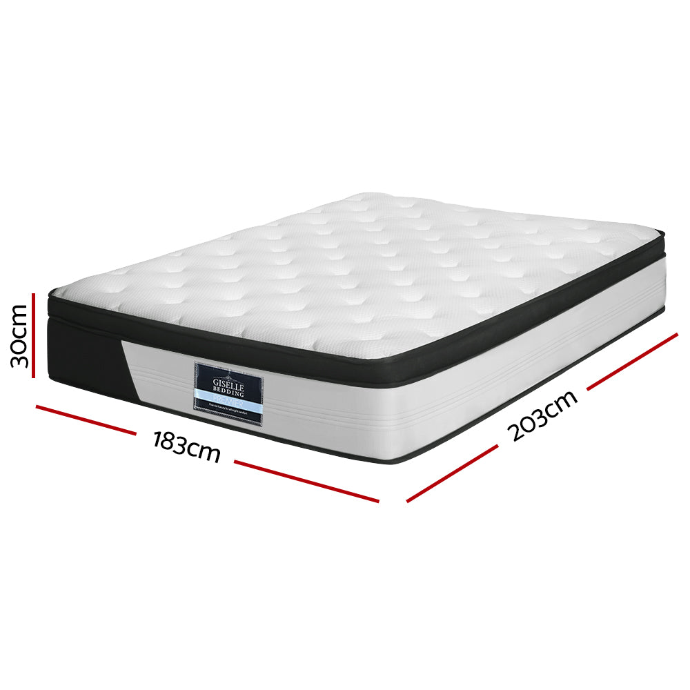 Pena King Mattress 30cm Euro Top Medium Firm Hypoallergenic