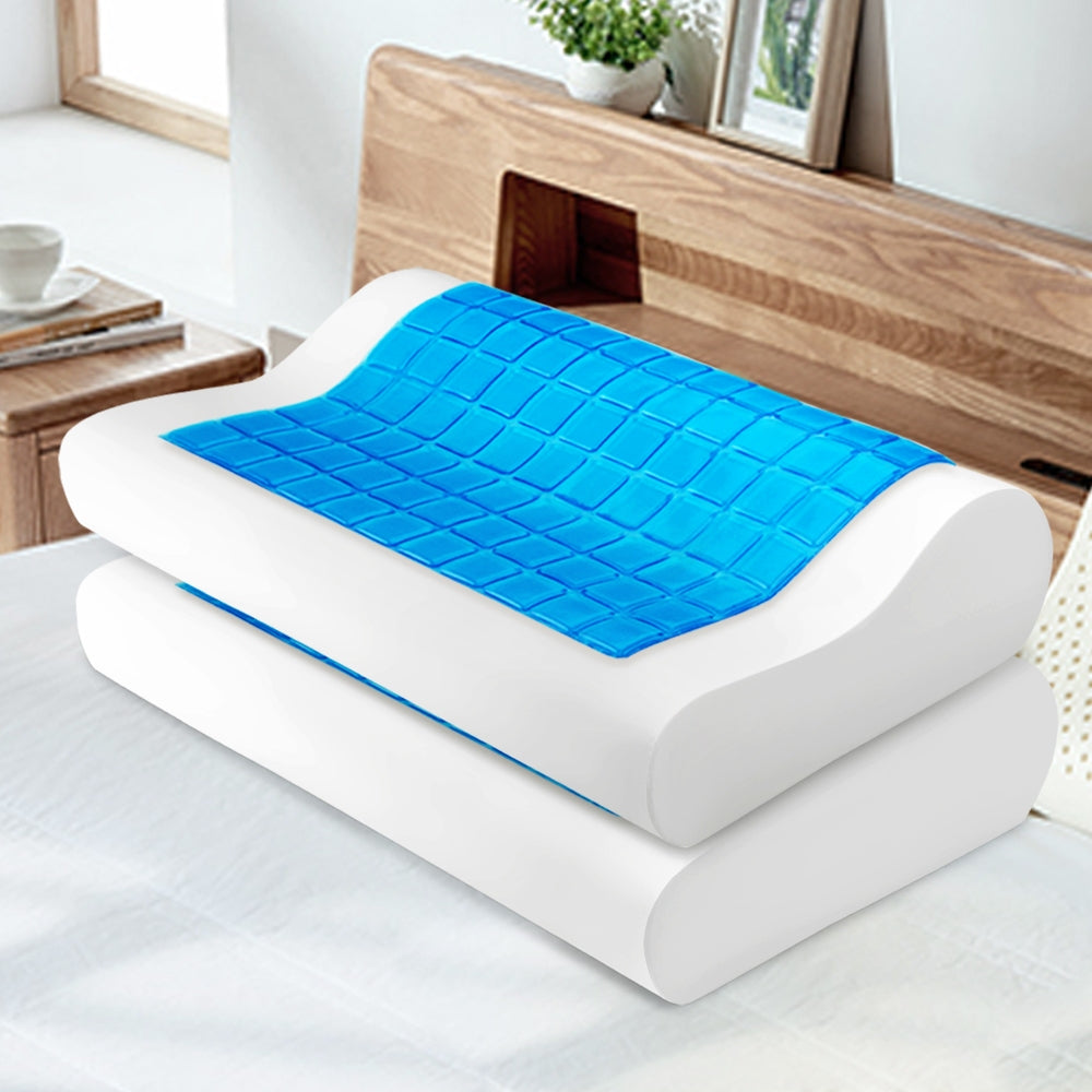 Giselle Twin Pack Contour Pillows Cool Gel Memory Foam