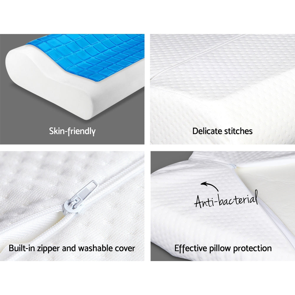 Giselle Twin Pack Contour Pillows Cool Gel Memory Foam