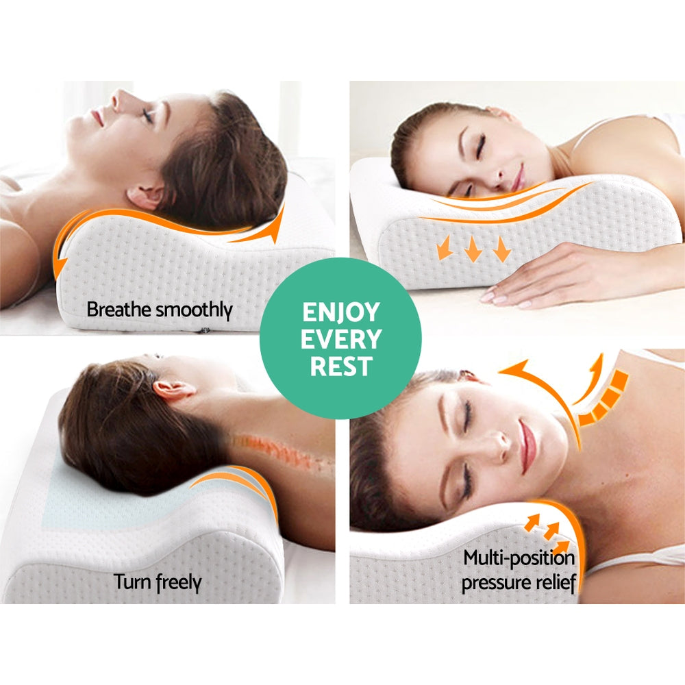 Giselle Twin Pack Contour Pillows Cool Gel Memory Foam