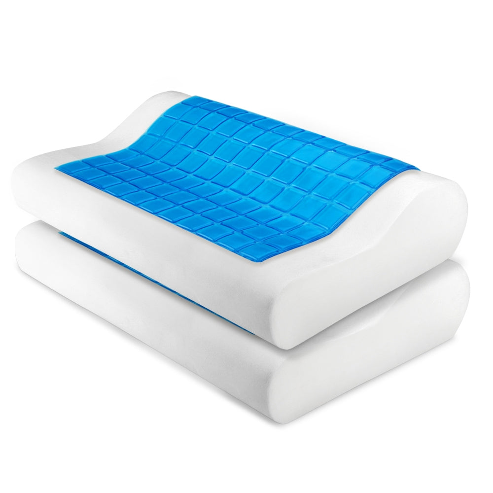 Giselle Twin Pack Contour Pillows Cool Gel Memory Foam