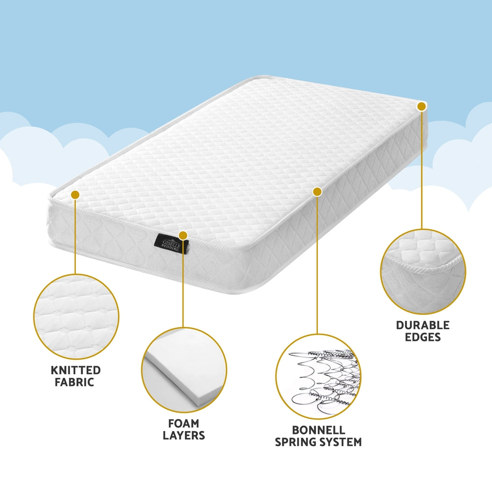Giselle 13cm Baby Cot Mattress Spring Foam White