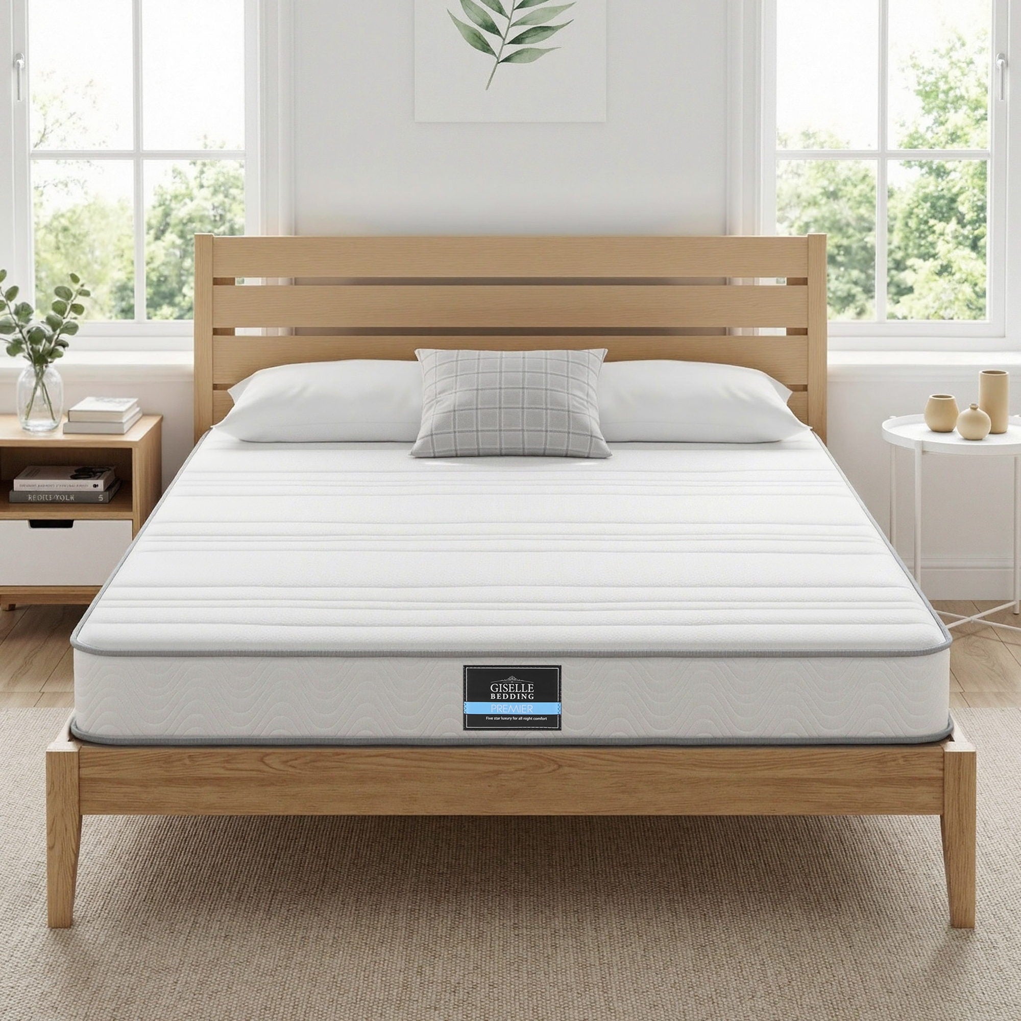 Giselle King Mattress 20cm with Reinforced Edge Support Egg-Crate Foam
