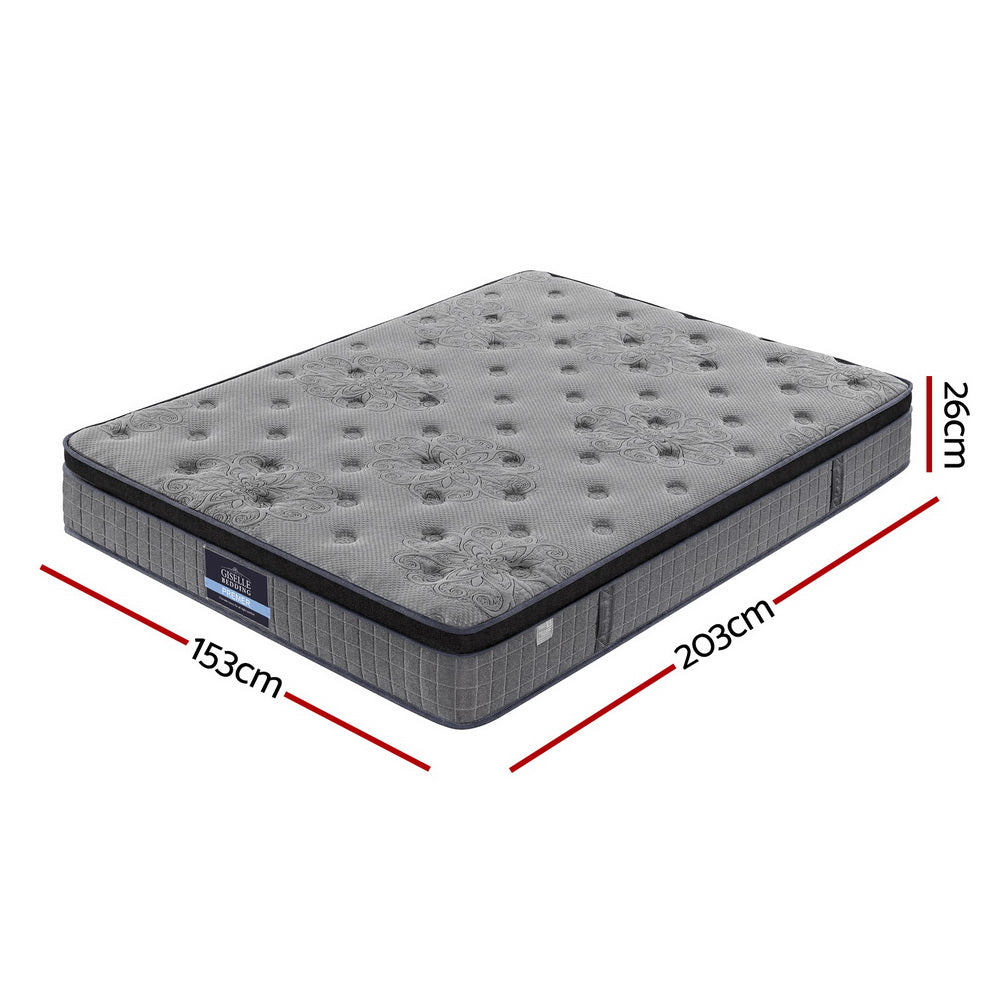 DOVE Queen Mattress 26cm Latex Foam Medium-Firm Grey