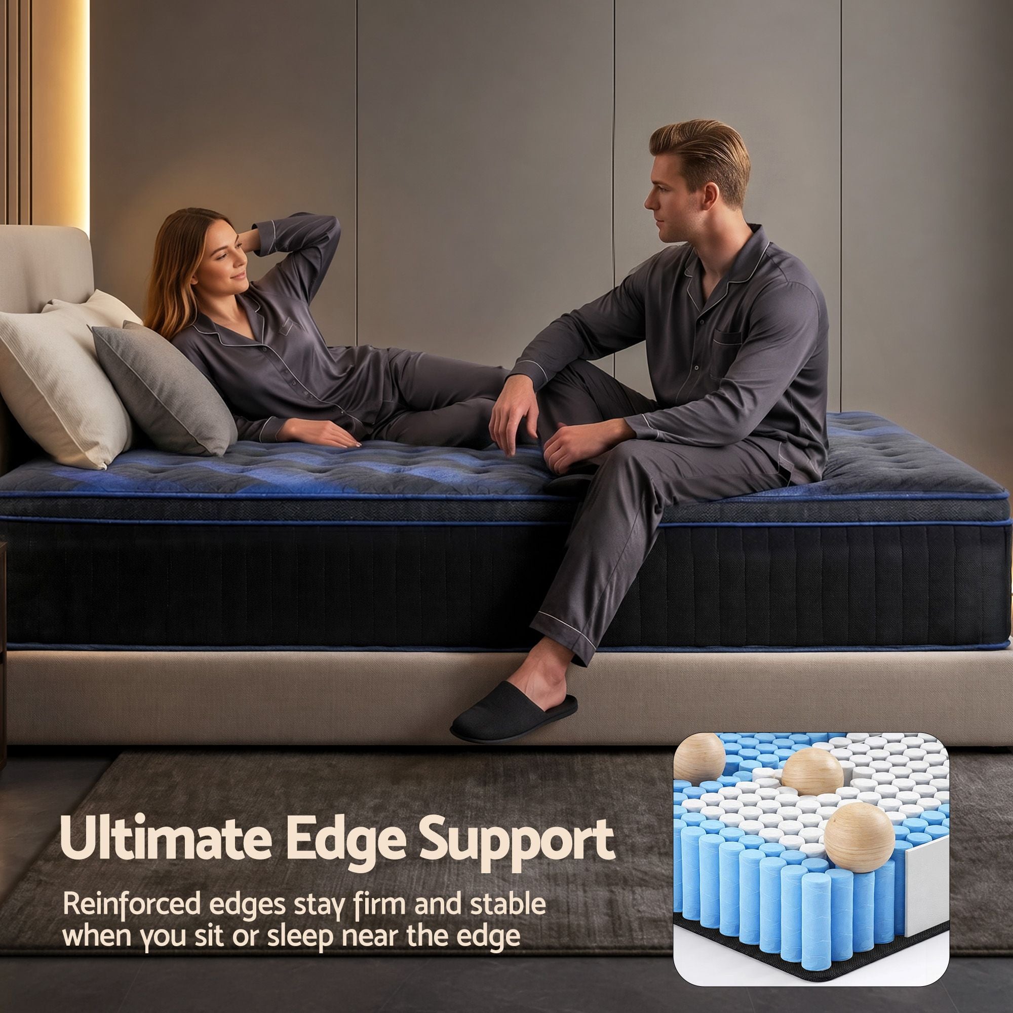 Giselle 34cm Double Hybrid Mattress with Cooling Gel Memory Foam and Edge Support