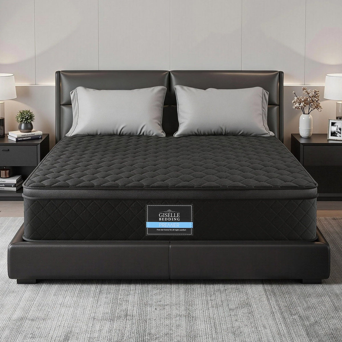 Muse Series King Euro Top Pocket Spring Mattress 34cm Black