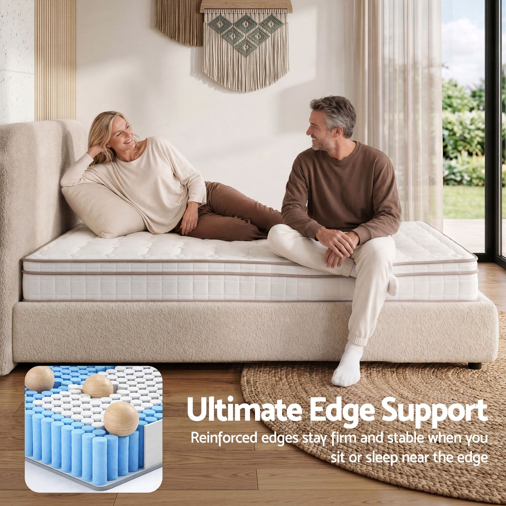 Giselle 20cm Firm King Single Mattress Pocket Spring for Bedroom or Guest Room