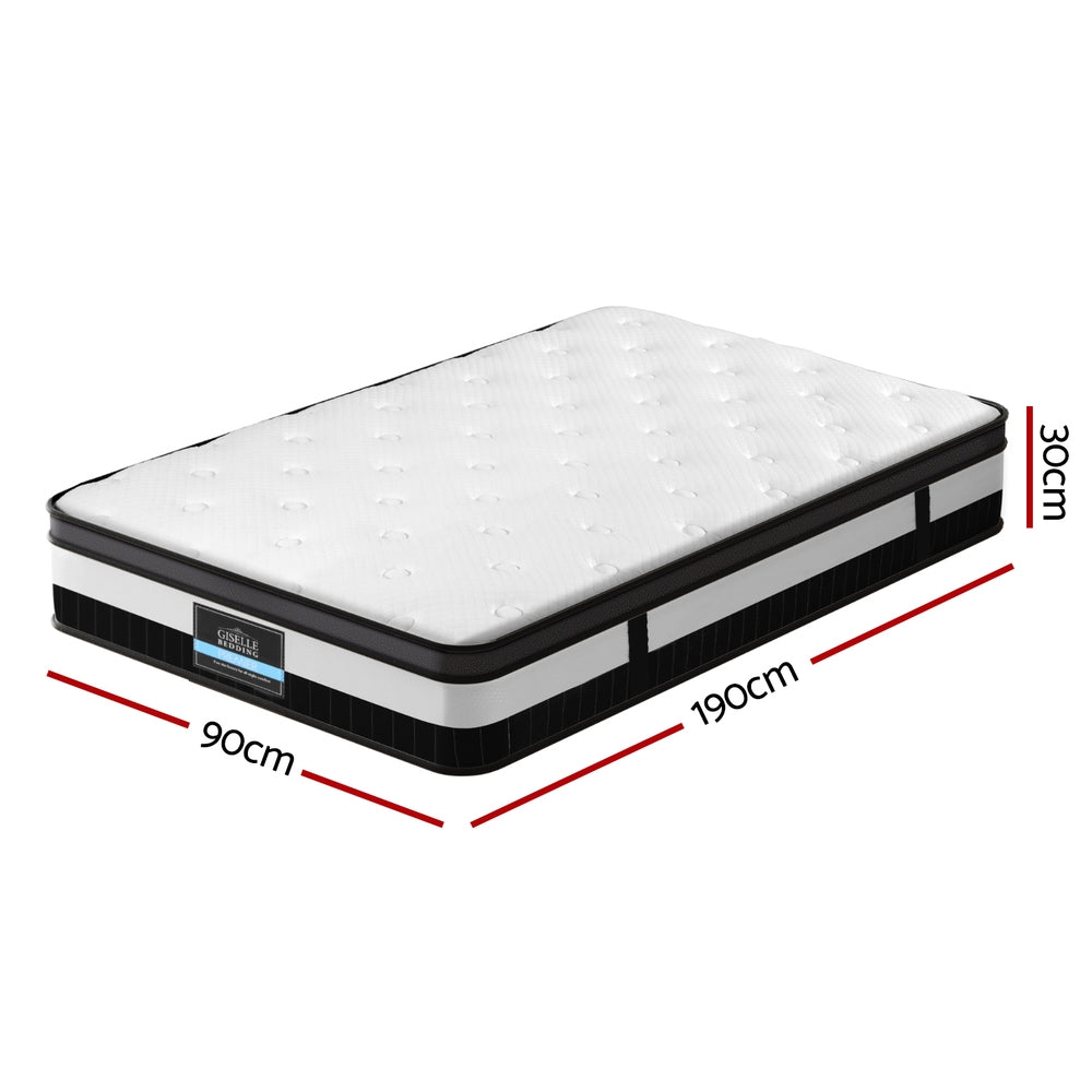 Breeze 30cm Single Mattress Medium-Firm White