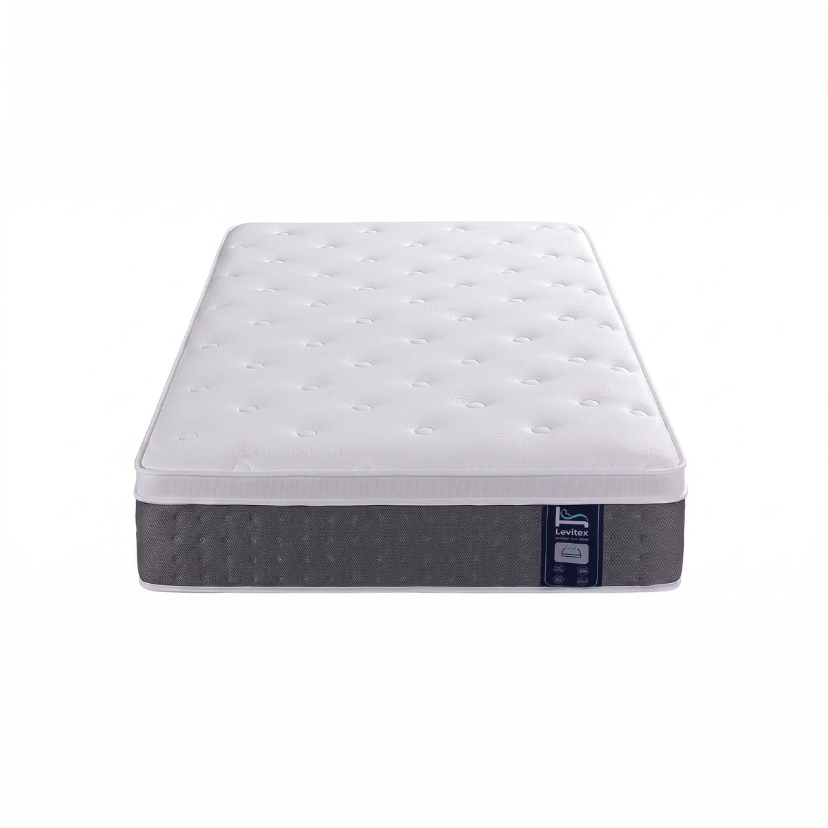 Levitex King Single Mattress Lumbar Support, 5-Zone Pocket Springs & 2-Row Hardened Edges for Deep Sleep, Cooling Gel Memory & Egg-Crate Foam