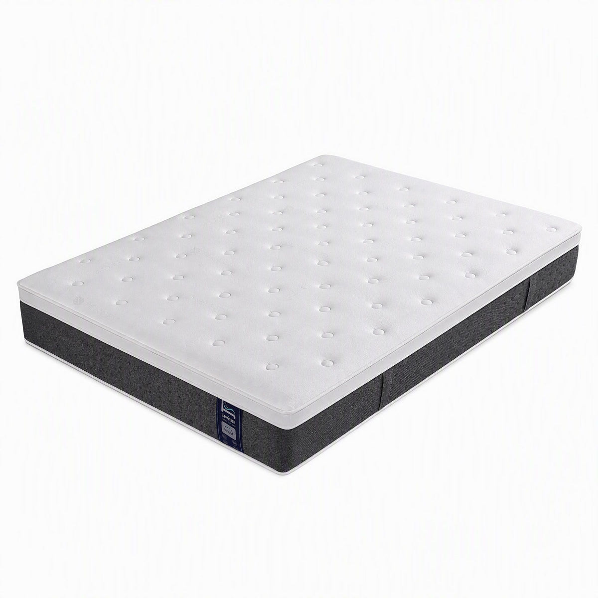 Levitex Queen Mattress Lumbar Support, 5-Zone Pocket Springs & 2-Row Hardened Edges for Deep Sleep, Cooling Gel Memory & Egg-Crate Foam