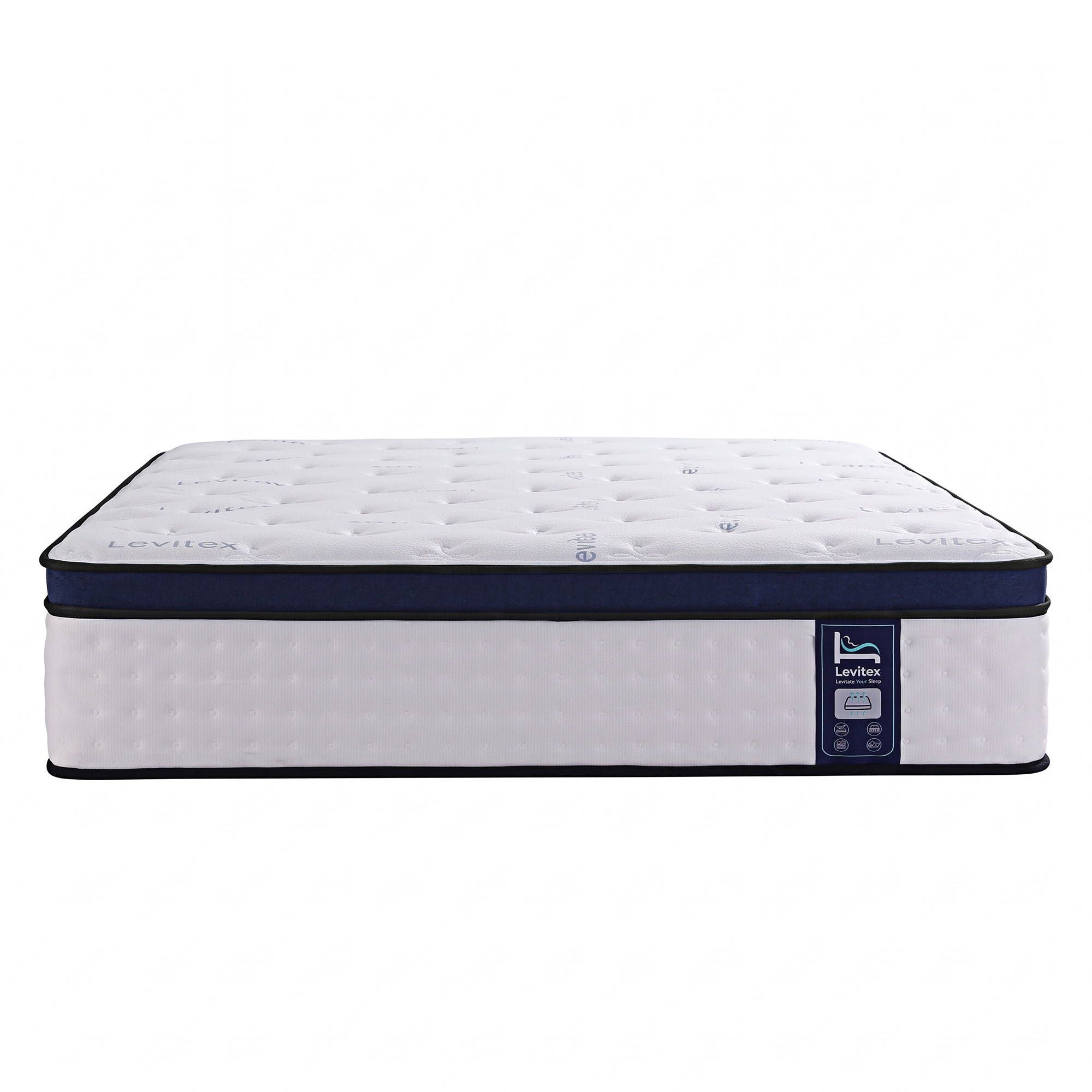 Levitex 35CM Double Mattresses Gel Memory Foam and 7-Zone Ergonomic Pocket Spring, Anti-Roll Dual-Row Edge, Undisturbed Deep Sleep For Restless Couples, Triple Cooling System