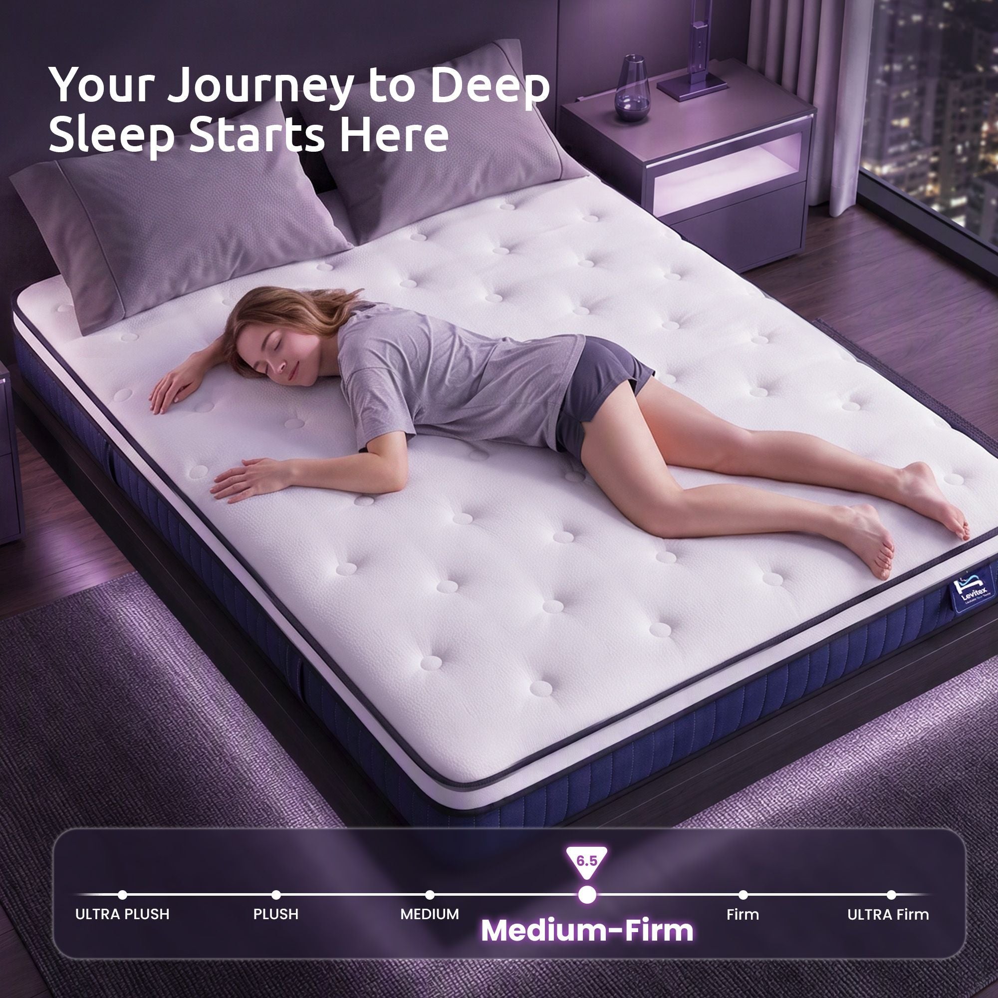 Levitex King Mattress 23CM With Pocket Spring & Cooling Gel Foam, Medium-Firm Full-Body Support, Mattresses In A Box