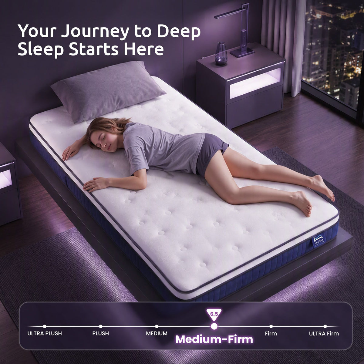 Levitex Single Mattress 23CM With Pocket Spring & Cooling Gel Foam, Medium-Firm Full-Body Support, Mattresses In A Box