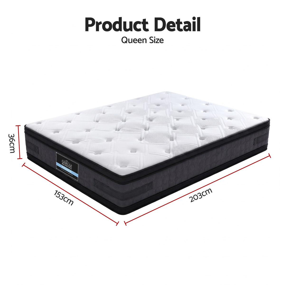 Luna Queen Mattress 36cm Double-Sided Pocket Spring