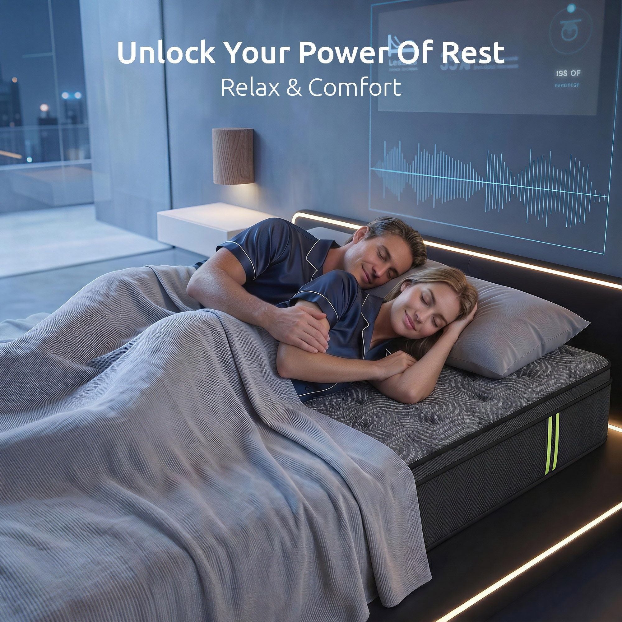 Levitex King Mattress 34 cm 5-Zone Pressure Relief Pocket Spring with Reinforced Edge Support & Breathable Gel Memory Foam Hybrid Mattress