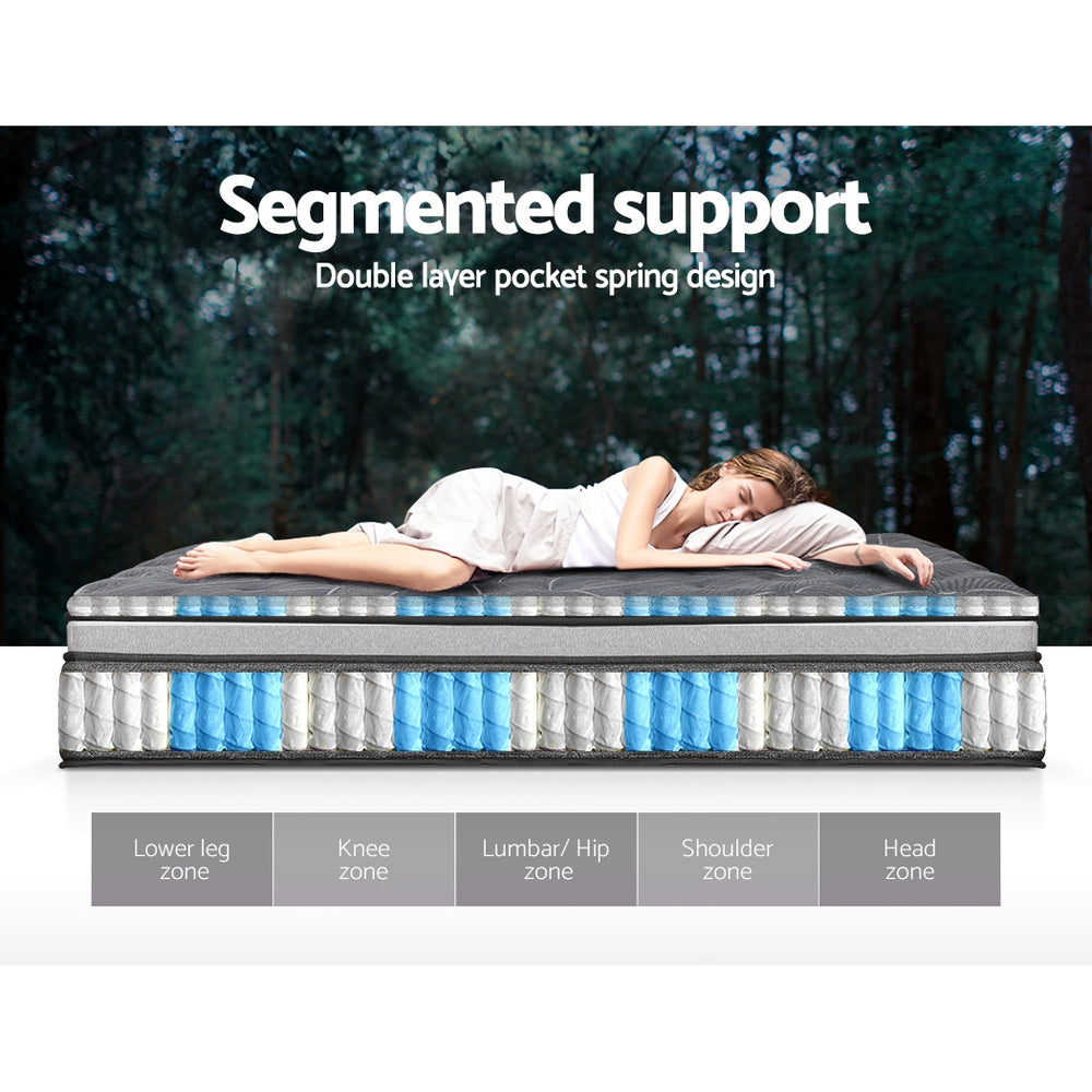 Camille 34cm Double Mattress Pocket Spring Medium Firm