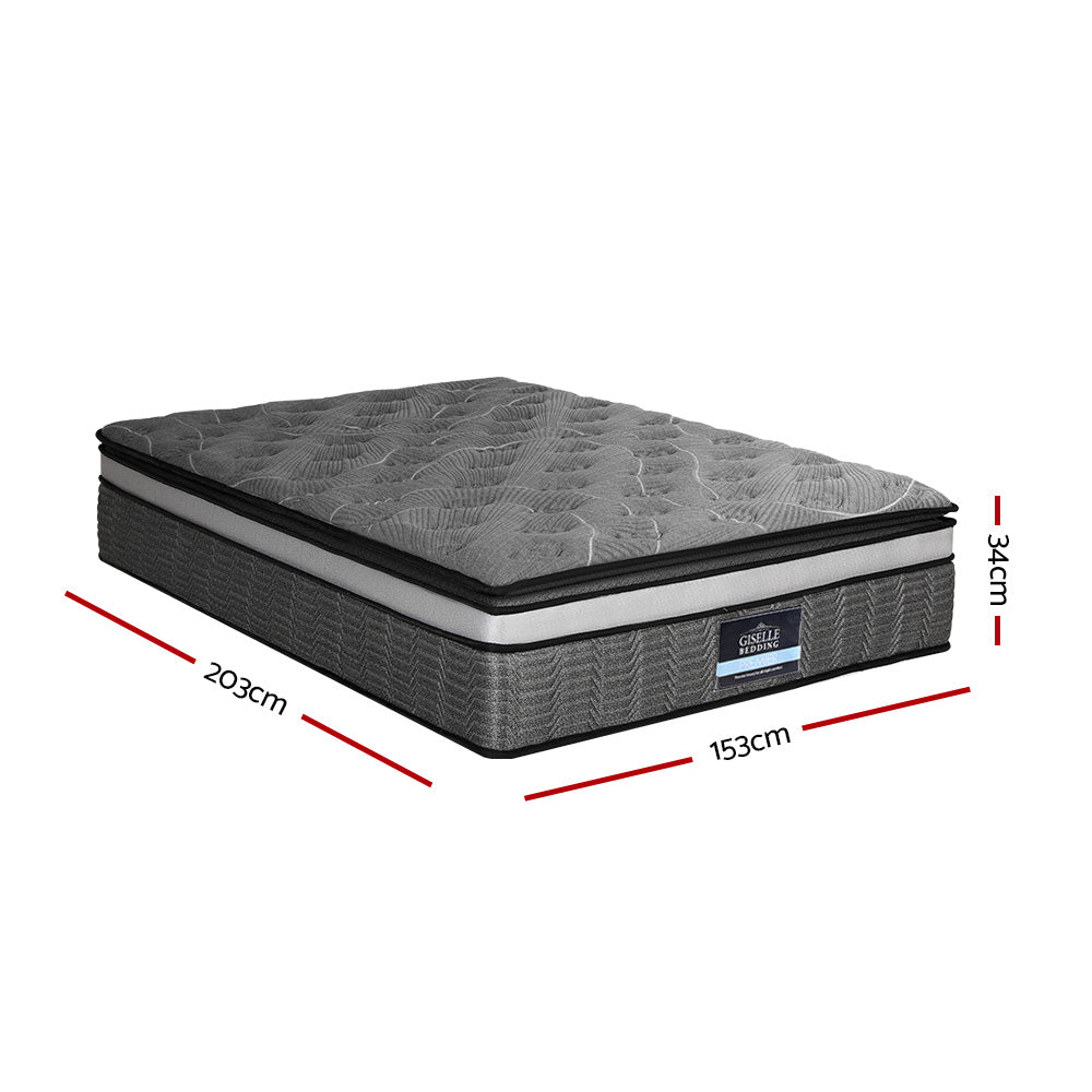 Camille Queen Mattress 34cm Double Layer Pocket Spring Medium Firm