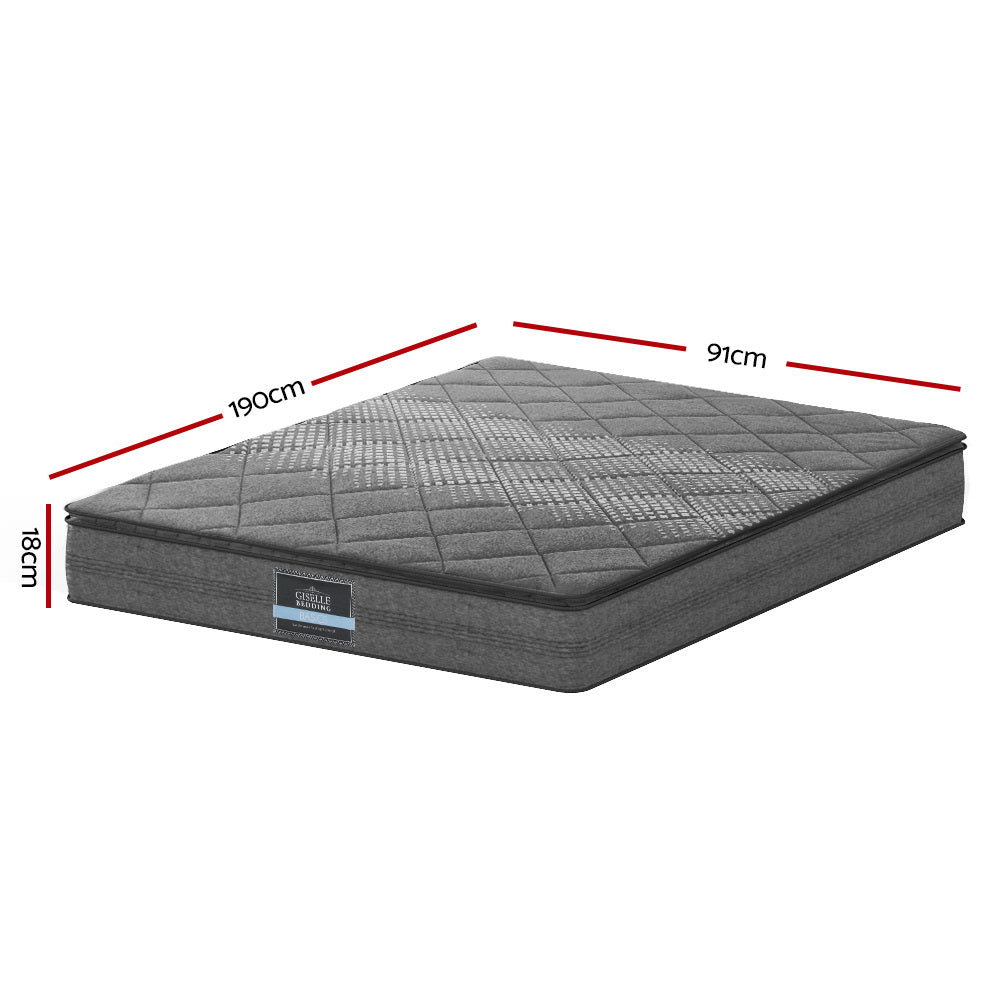 Ella Single Mattress 18cm Pillow Top Medium Firm Hypoallergenic