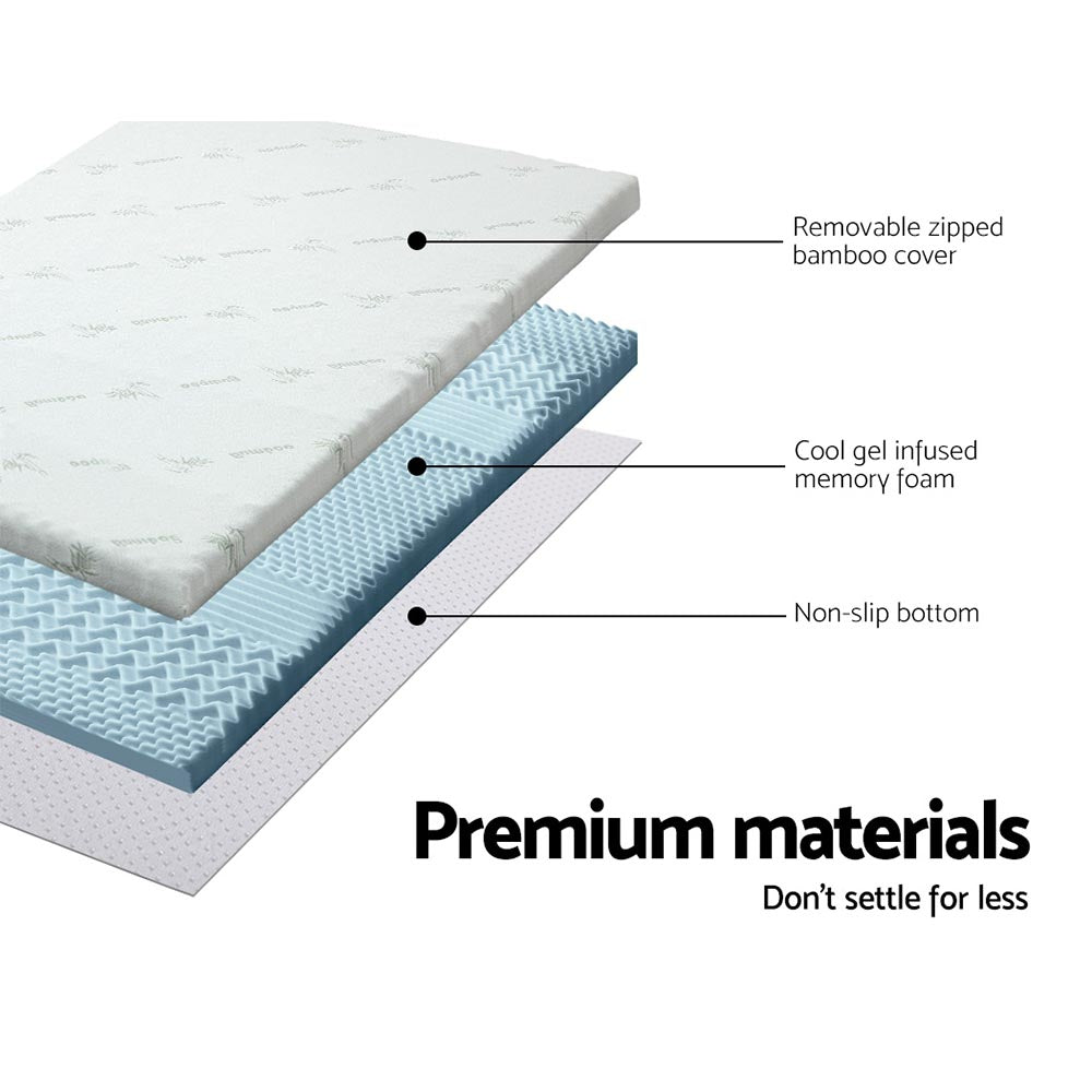 Giselle Double Memory Foam Mattress Topper 7-Zone 5cm