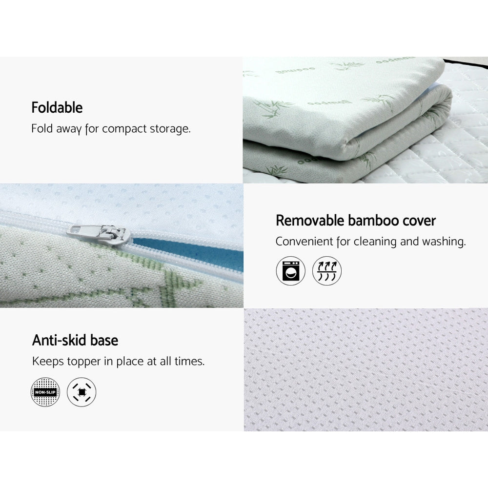Giselle Double Memory Foam Mattress Topper 7-Zone 5cm