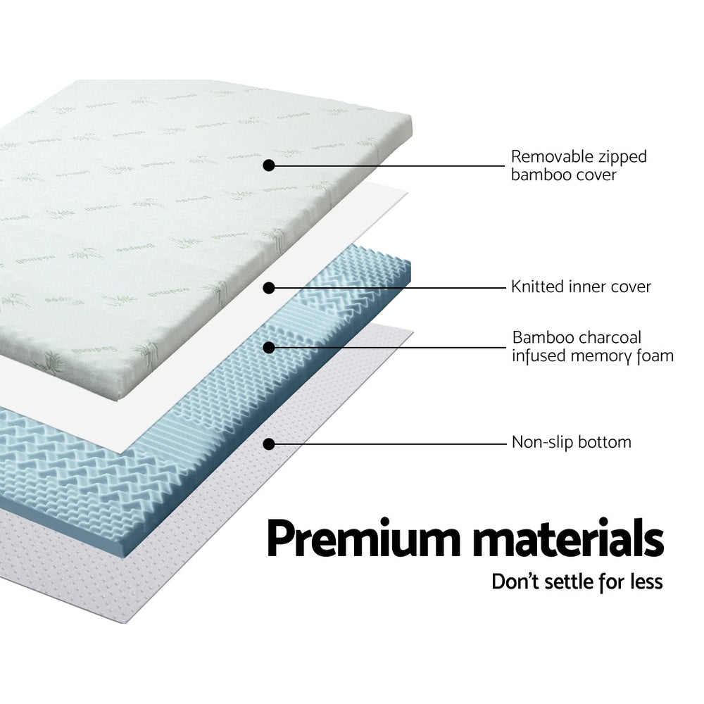 Giselle Queen Mattress Topper Memory Foam 7-Zone 8cm