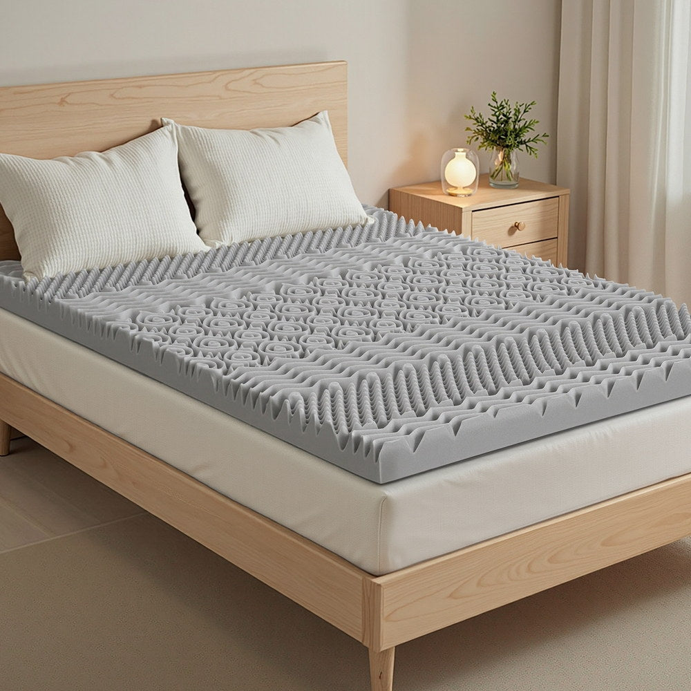 Giselle Bedding 8cm Memory Foam Mattress Topper 7-Zone Graphite King