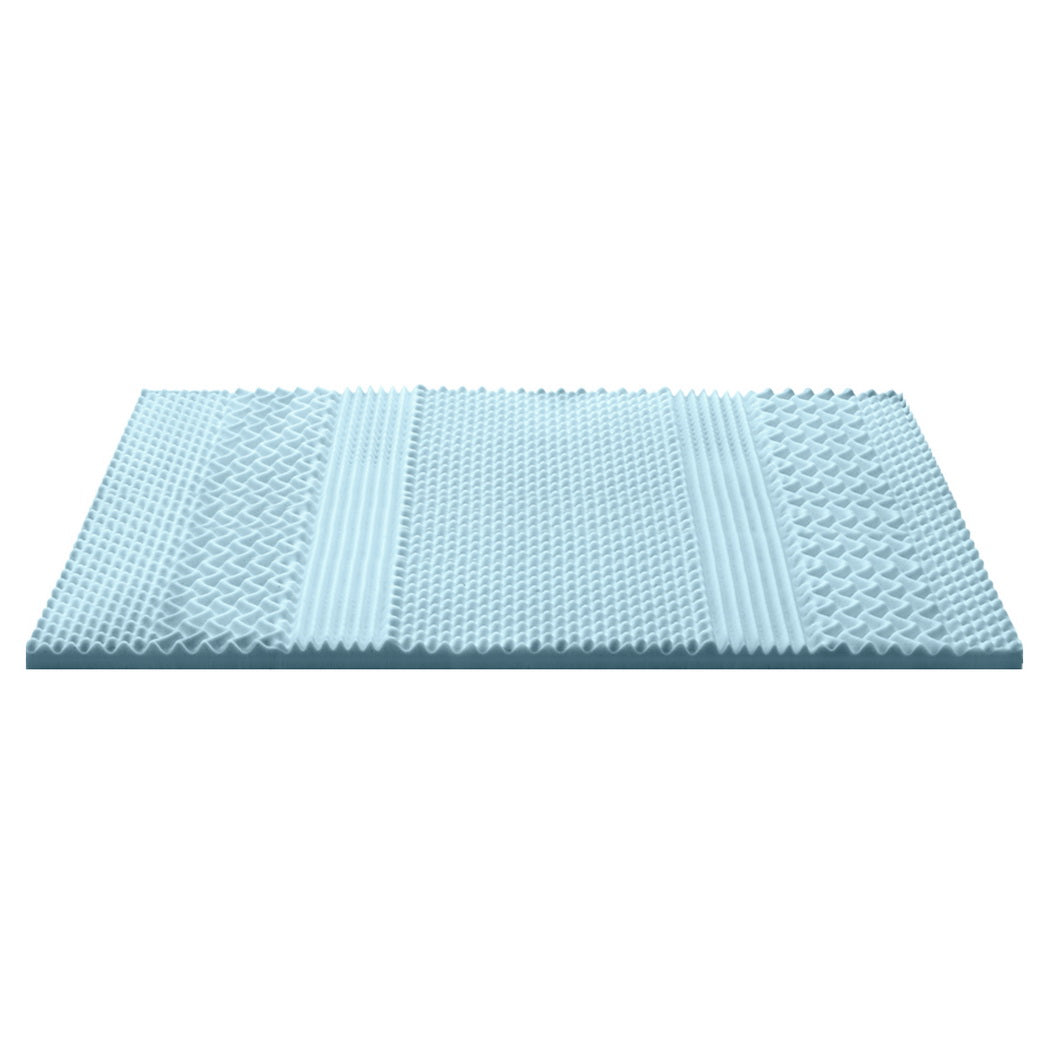Giselle King Single Memory Foam Mattress Topper 7-Zone 8cm Blue