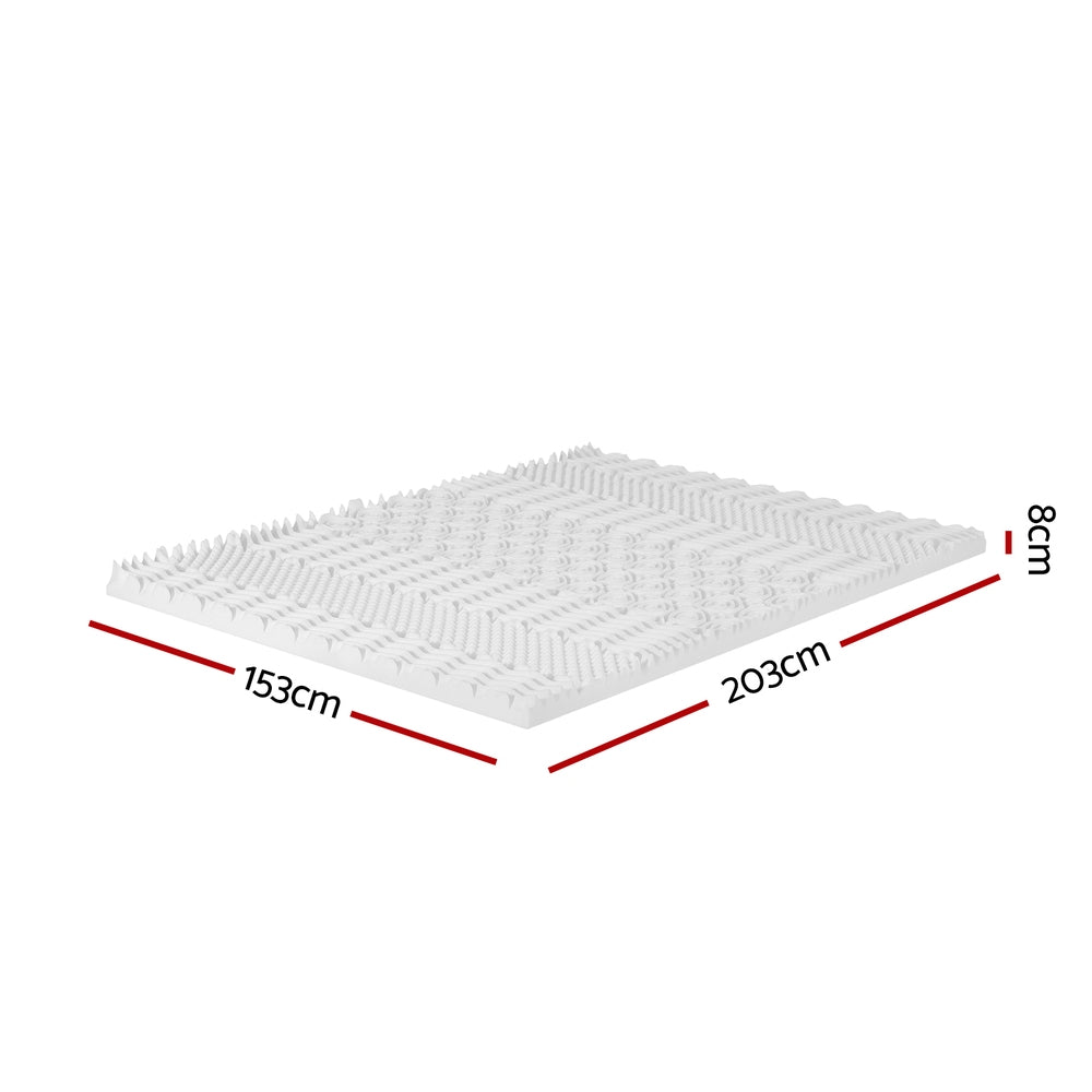 Giselle Queen Mattress Topper Memory Foam 7-Zone Airflow 8cm White