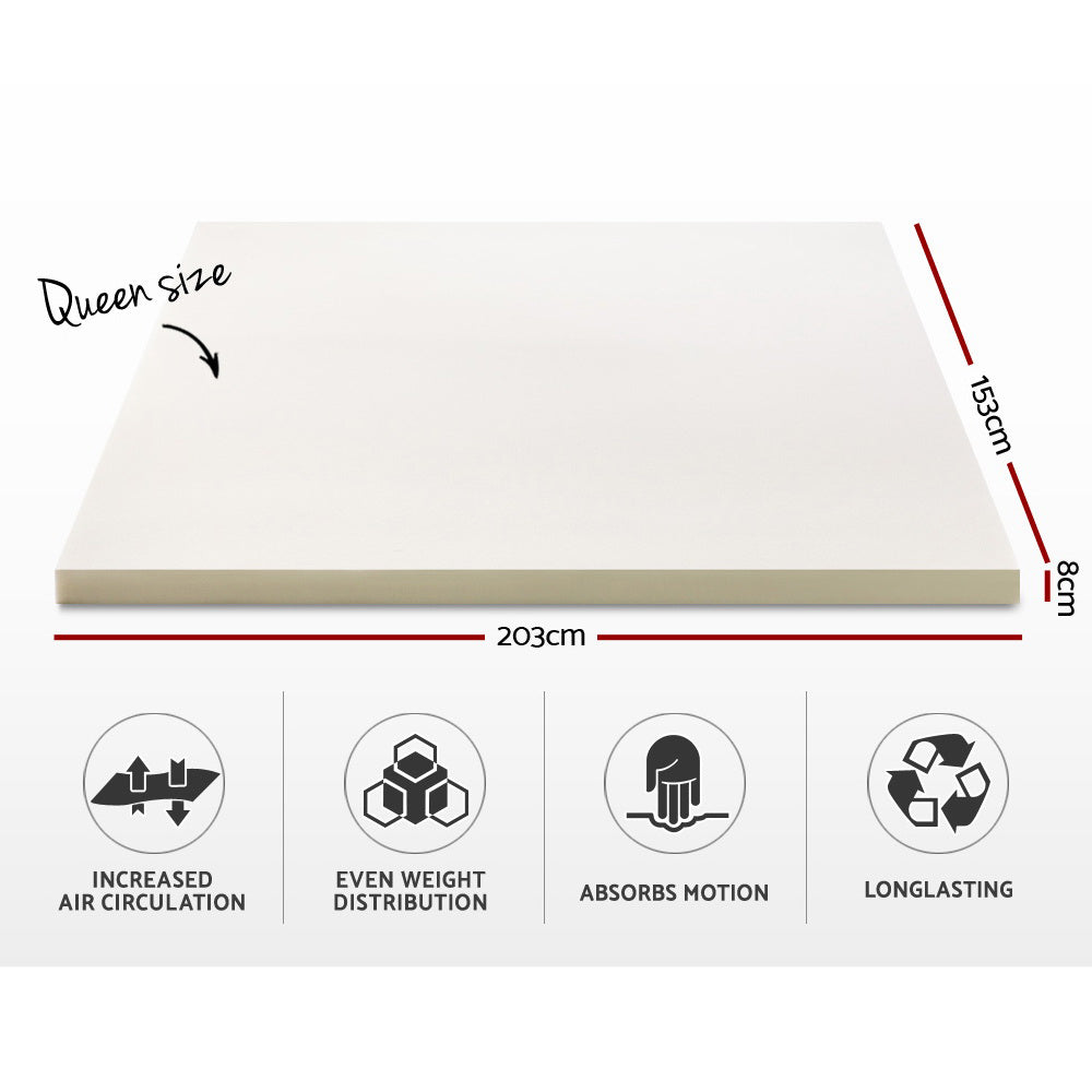 Giselle Queen Memory Foam Mattress Topper 8cm