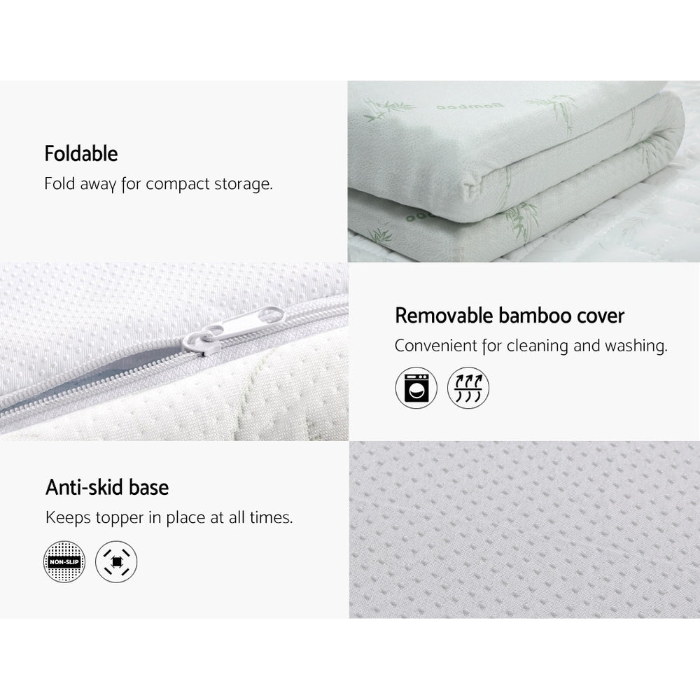 Giselle Queen Mattress Topper Memory Foam Cool Gel 10cm