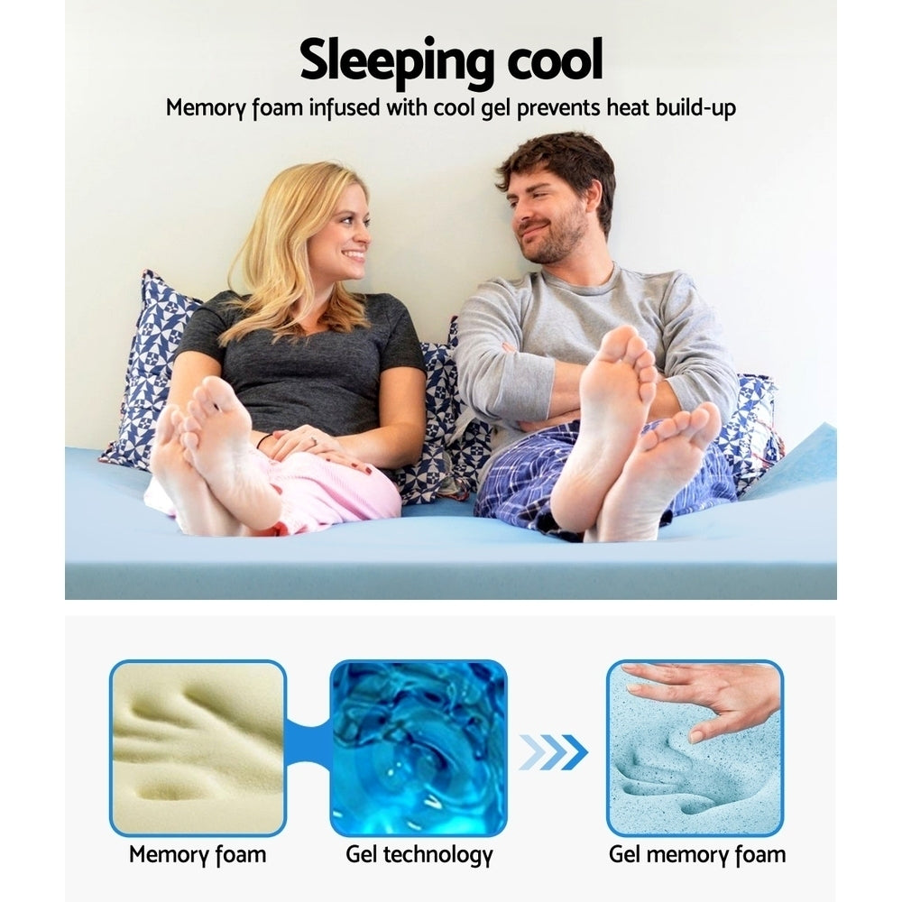 Giselle Single Mattress Topper Memory Foam Cool Gel 5cm