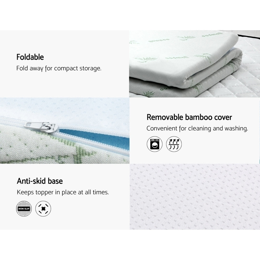 Giselle Single Mattress Topper Memory Foam Cool Gel 5cm