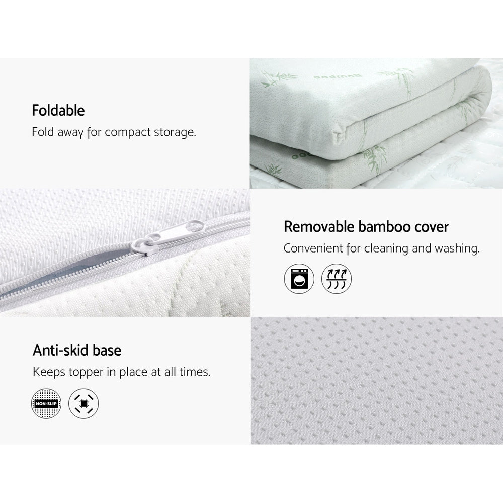Giselle Queen Memory Foam Mattress Topper Cool Gel 8cm