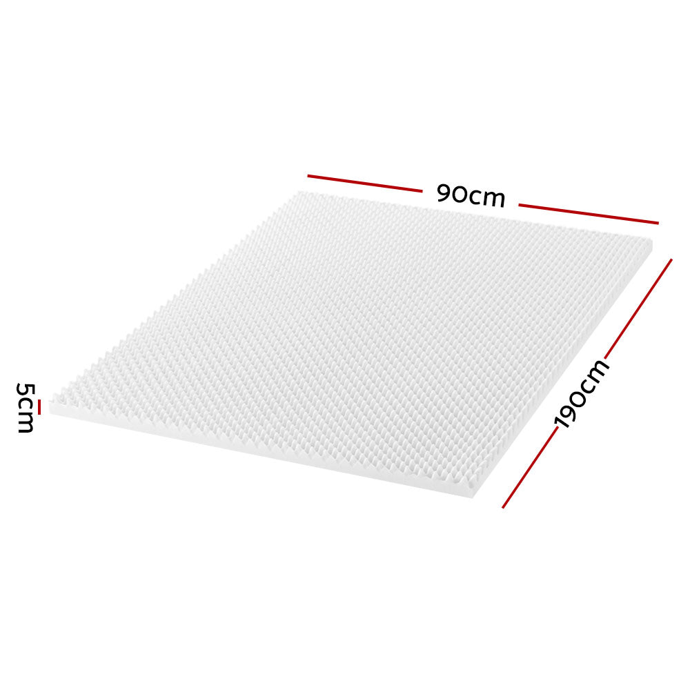 Giselle Bedding Single Mattress Topper Memory Foam Egg Crate 5cm