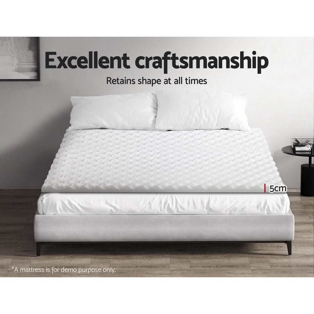 Giselle Bedding Single Mattress Topper Memory Foam Egg Crate 5cm