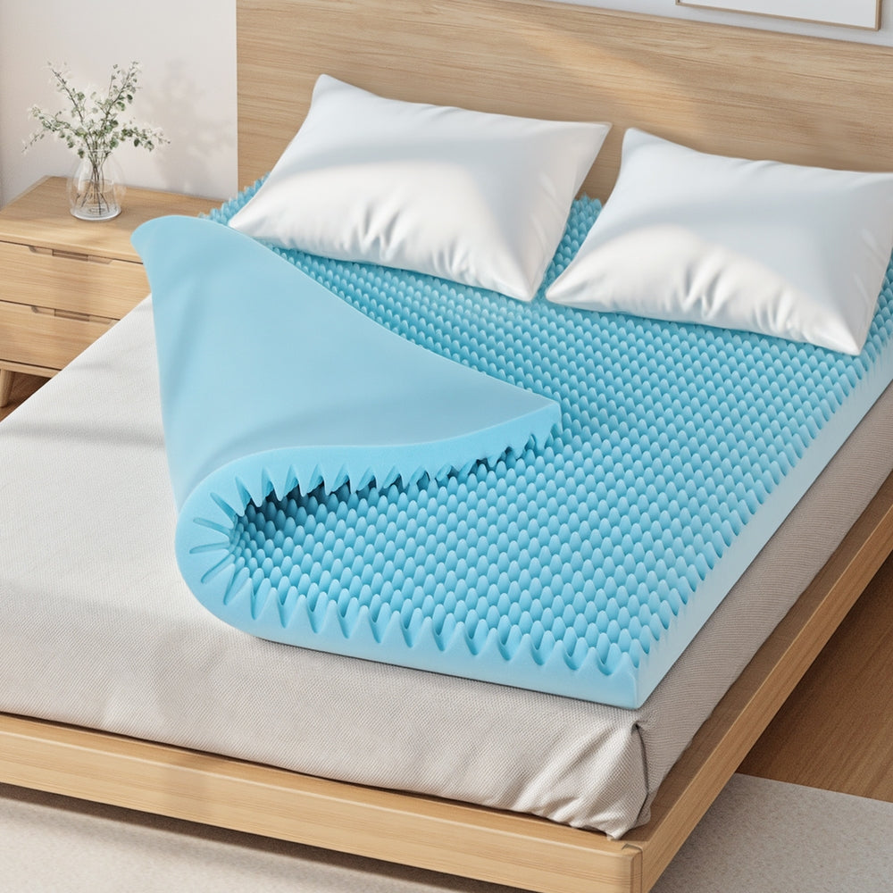 Giselle 8cm Memory Foam Mattress Topper Gel Egg Crate Foam Bamboo King