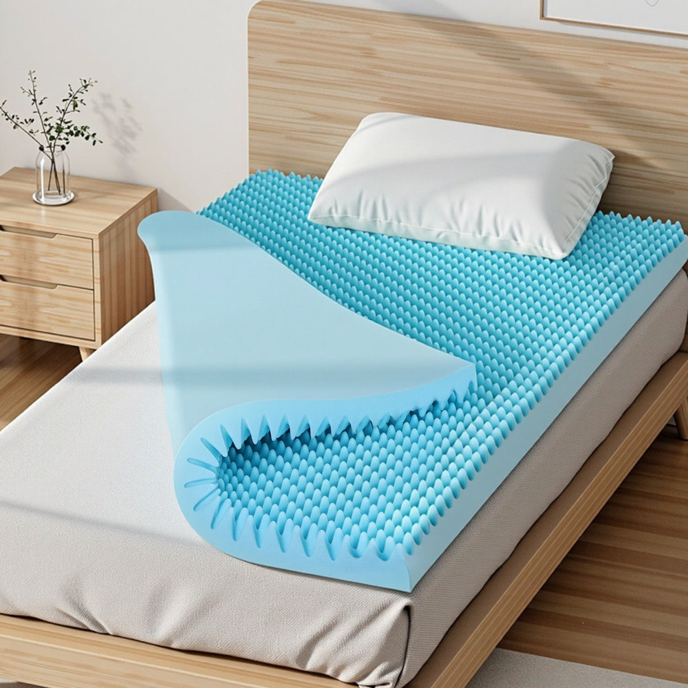 Giselle 8cm Memory Foam Mattress Topper Gel Egg Crate Foam Bamboo King Single